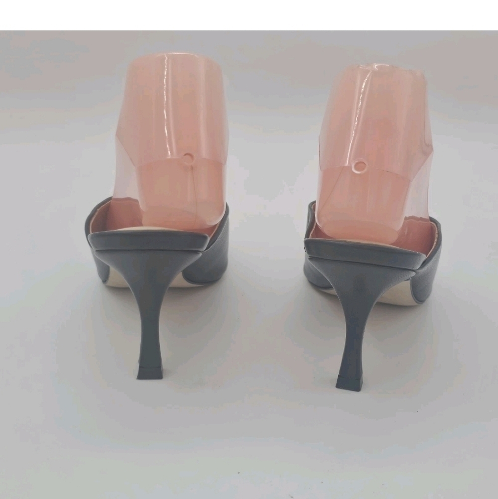 STUART WEITZMAN LEATHER LULA POINTED TOE PUMP IN BLACK 9.5 B MULE - Picture 6 of 14